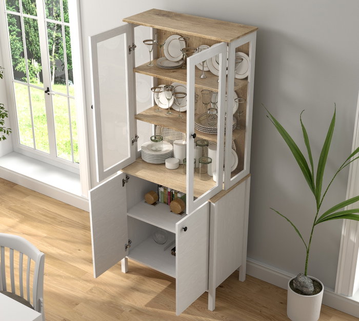 Hanah Home FRN-20070 Estantería de Madera y Blanco Hanah Home FRN-20070 Estantería de Madera y Blanco